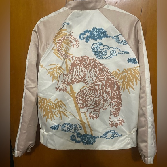 Zara Silk Printed Bomber Jacket - Picture 6 of 10
